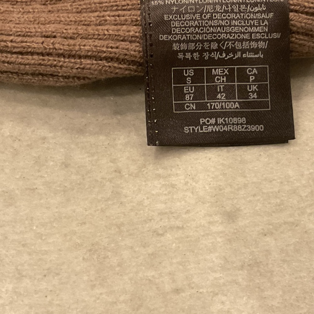 Guess Brown Off-the-Shoulder Sweater with Rhinestones - Picture 12 of 14